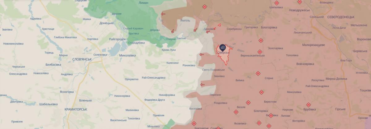Сіверськ на карті