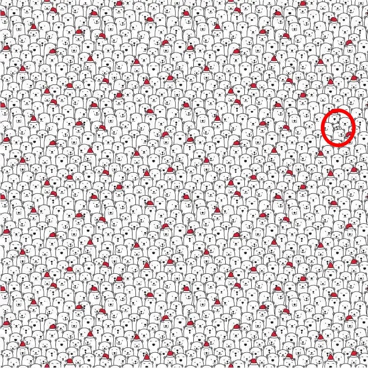 Надскладна головоломка для геніїв: знайдіть собаку серед ведмедів за 7 секунд