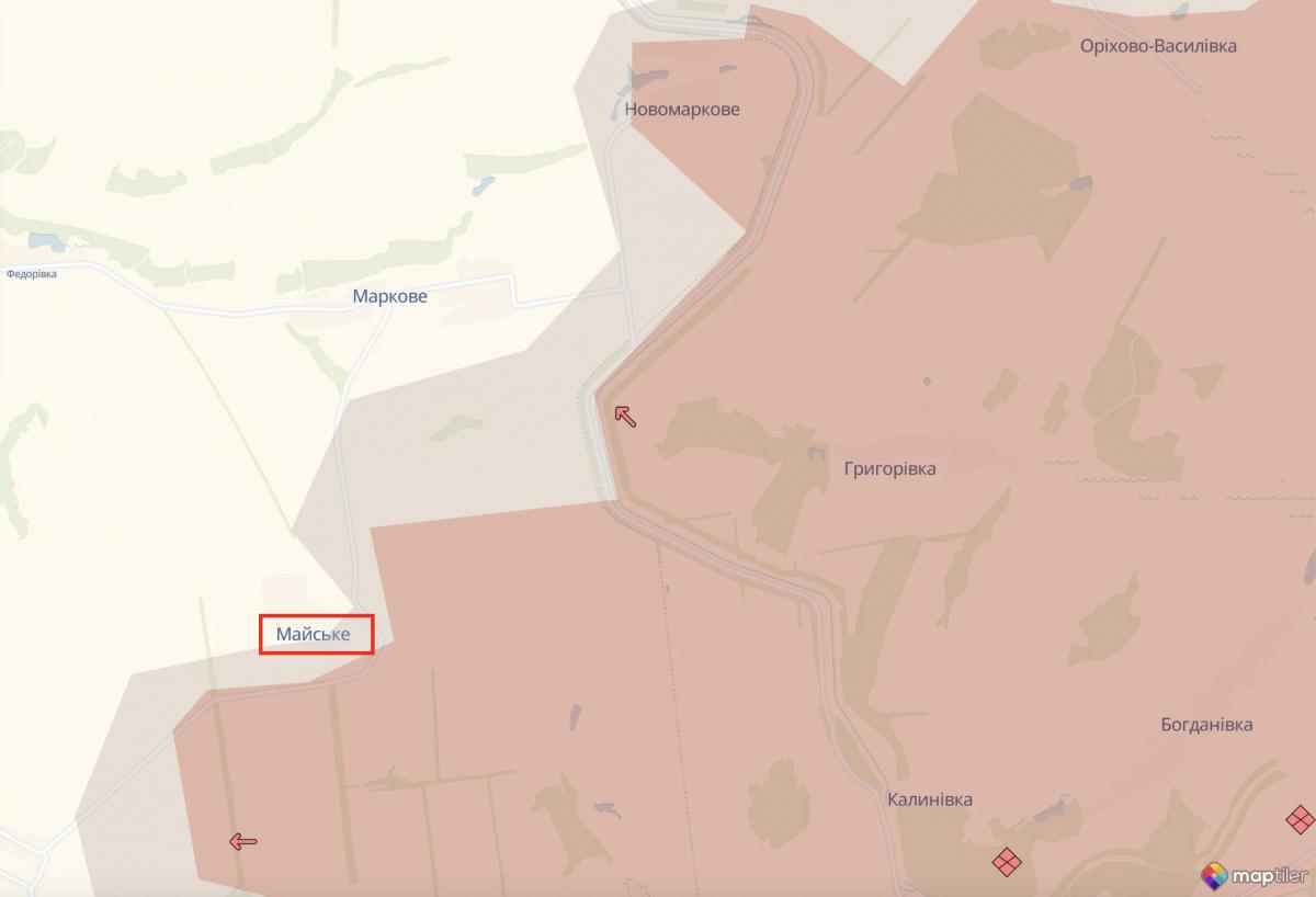 Майское на карте 