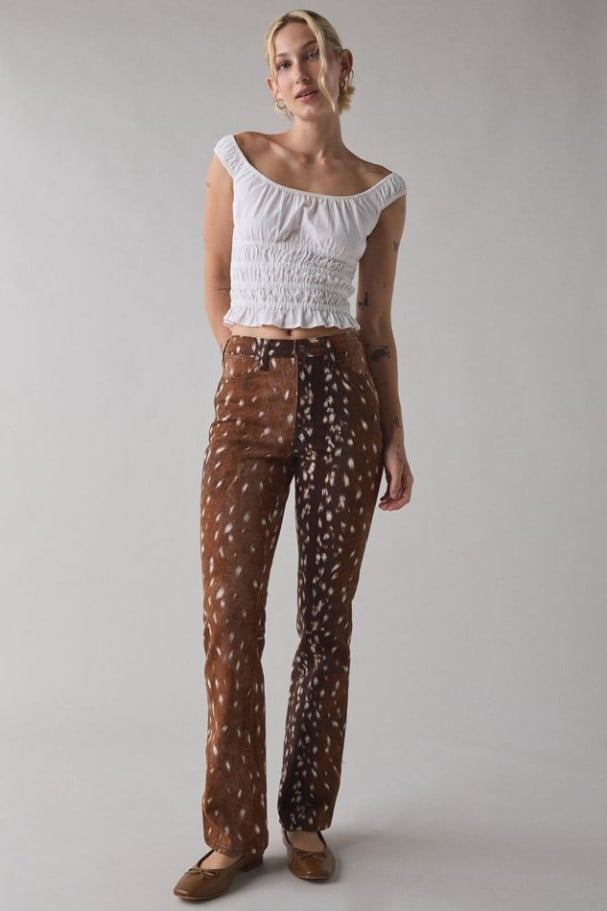 Джинсы с принтом 