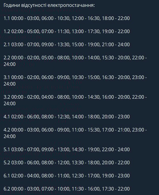 Як будуть відключати світло в Черкаській області 20 січня - нові графіки