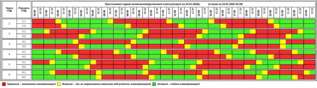 Света будет значительно больше: графики отключений на Тернопольщине на 24 января Света будет значительно больше: графики отключений на Тернопольщине на 24 января