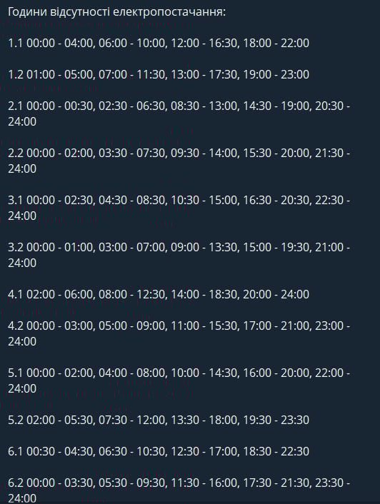 Графики отключения света в Черкасской области на 26 января / Скриншот Графики отключения света в Черкасской области на 26 января / Скриншот