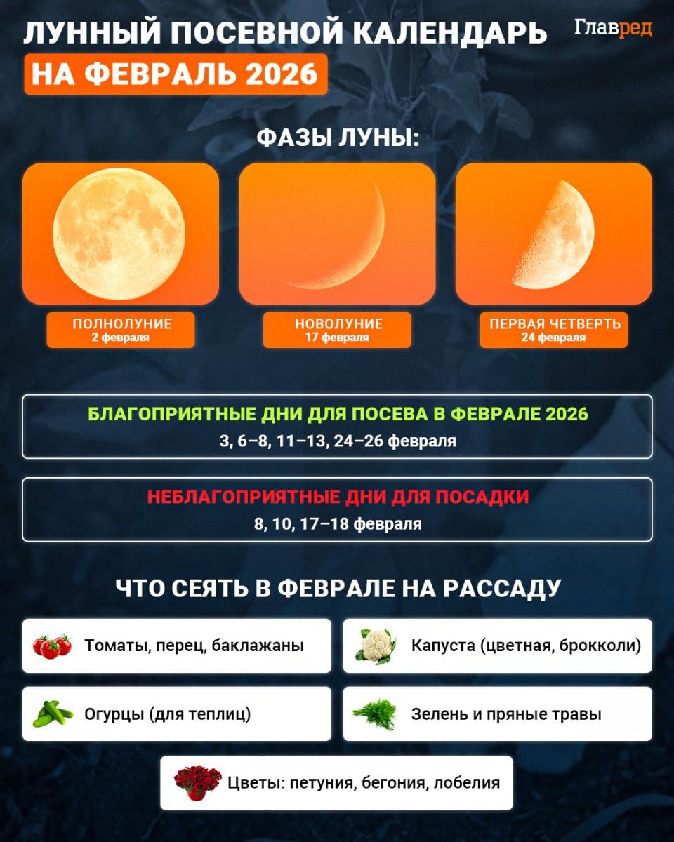 Посевной календарь на февраль 2026