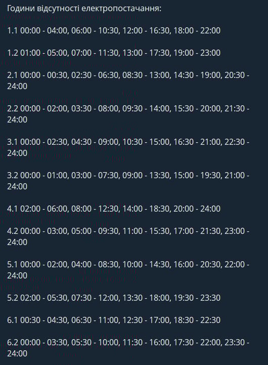 Нові графіки відключень для Черкас і області - коли не буде світла 29 січня