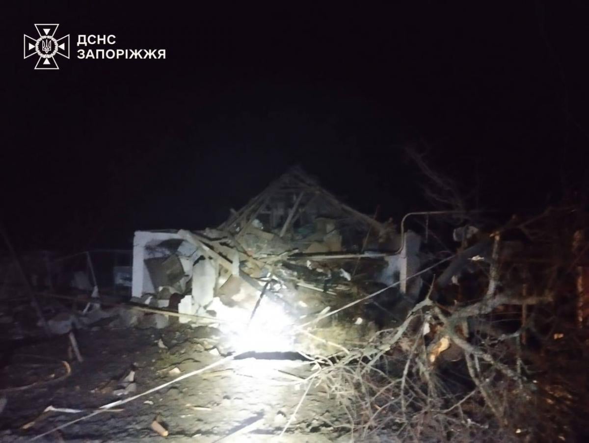 Удар дронов по Вольнянску