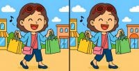 Тест на IQ: найдите 3 отличия на картинке девочки с сумками за 71 секунду