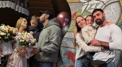 Віталій Козловський та Юлія Бакуменко з сином