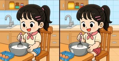 Тест на IQ: знайдіть 3 відмінності на картинці дівчинки з тістом за 51 секунду