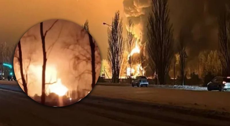 Масштабный пожар и взрывы: Силы обороны взорвали нефтебазу и склад россиян