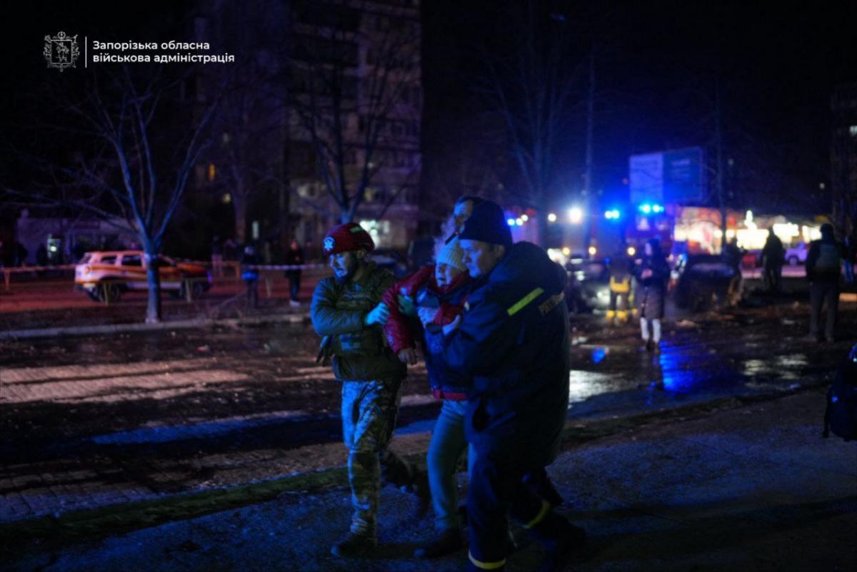 Последствия российского удара по Запорожью 3 февраля