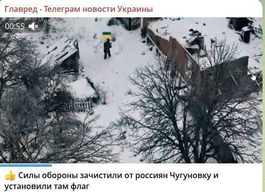 Сили оборони зачистили від росіян Чугунівку і встановили там прапор