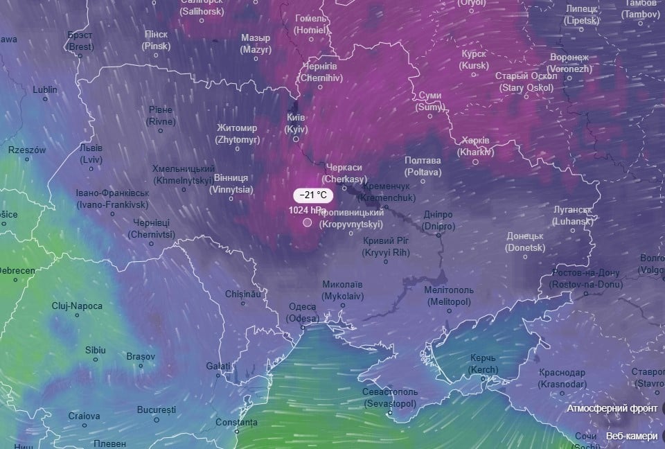 Мороз, сніг та штормовий вітер: Україну накриває хвиля похолодання