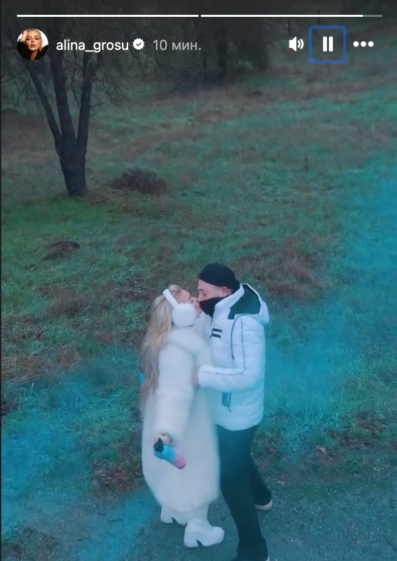 Алина Гросу со своим партнером 