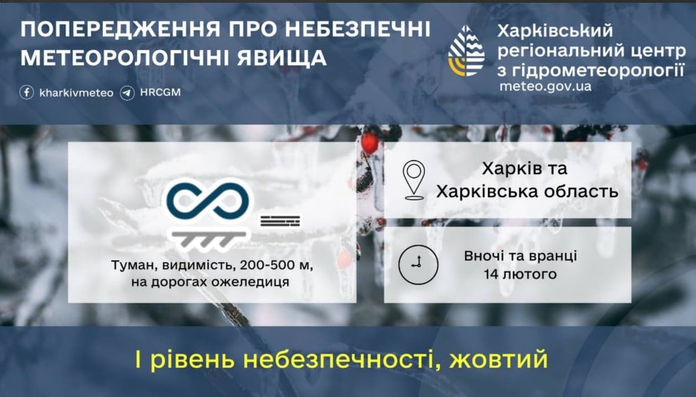 Густой туман и гололед: синоптики предупредили жителей Харькова об опасной погоде