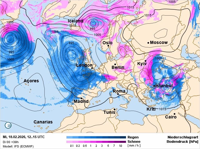 На Україну насувається новий циклон: де вируватимуть снігопади та сильний вітер