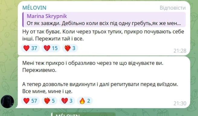 Реакция Melovin Реакция Melovin