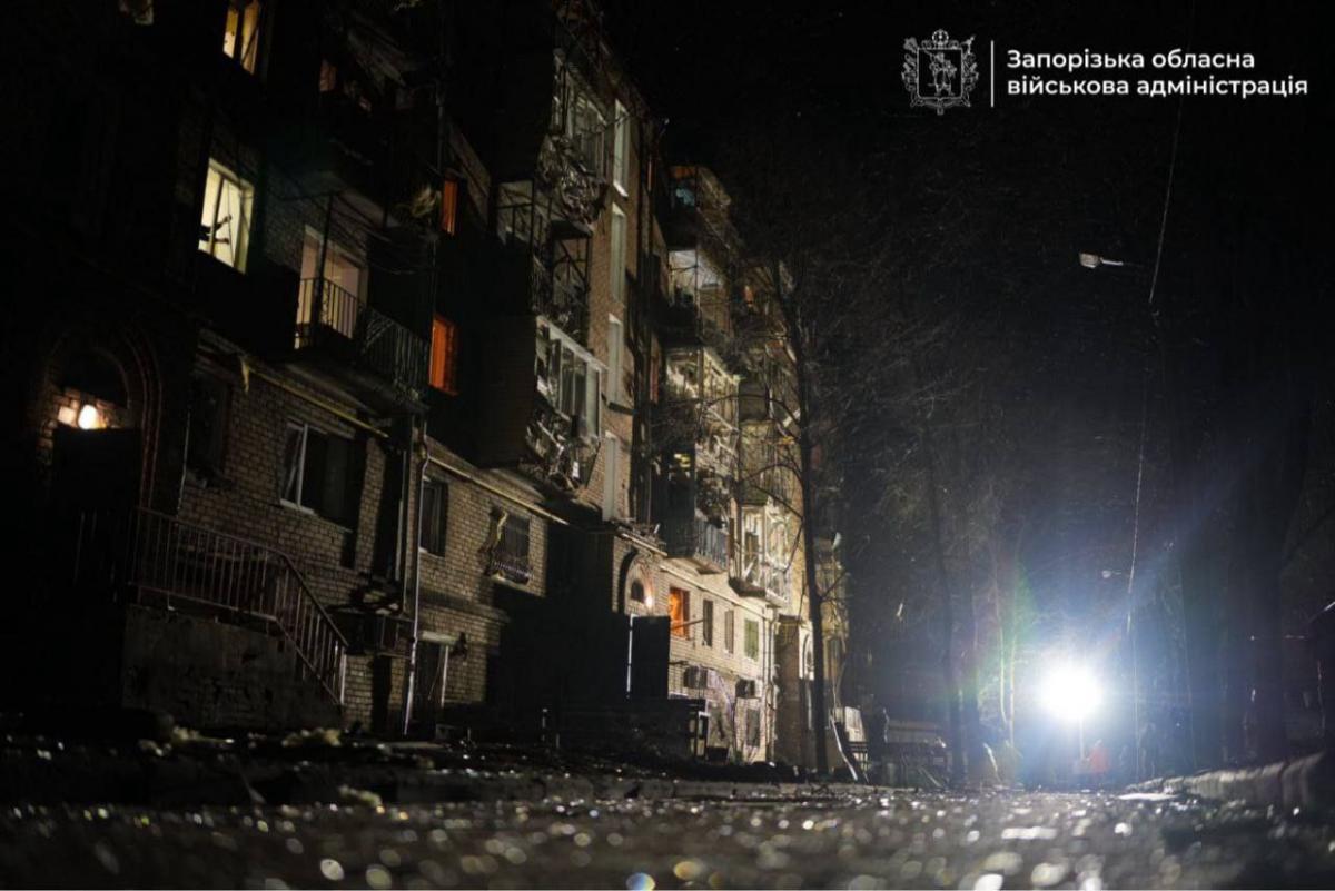 Наслідки удару по Запоріжжю 23 лютого