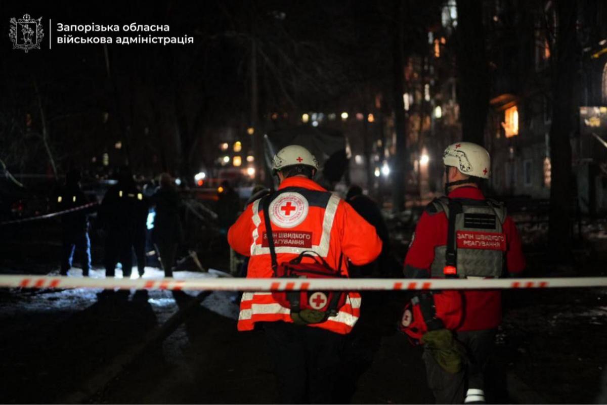 Наслідки удару по Запоріжжю 23 лютого