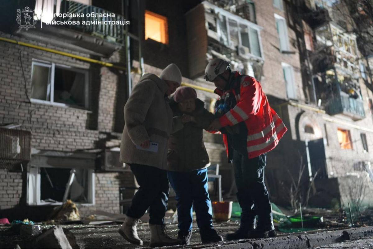 Наслідки удару по Запоріжжю 23 лютого