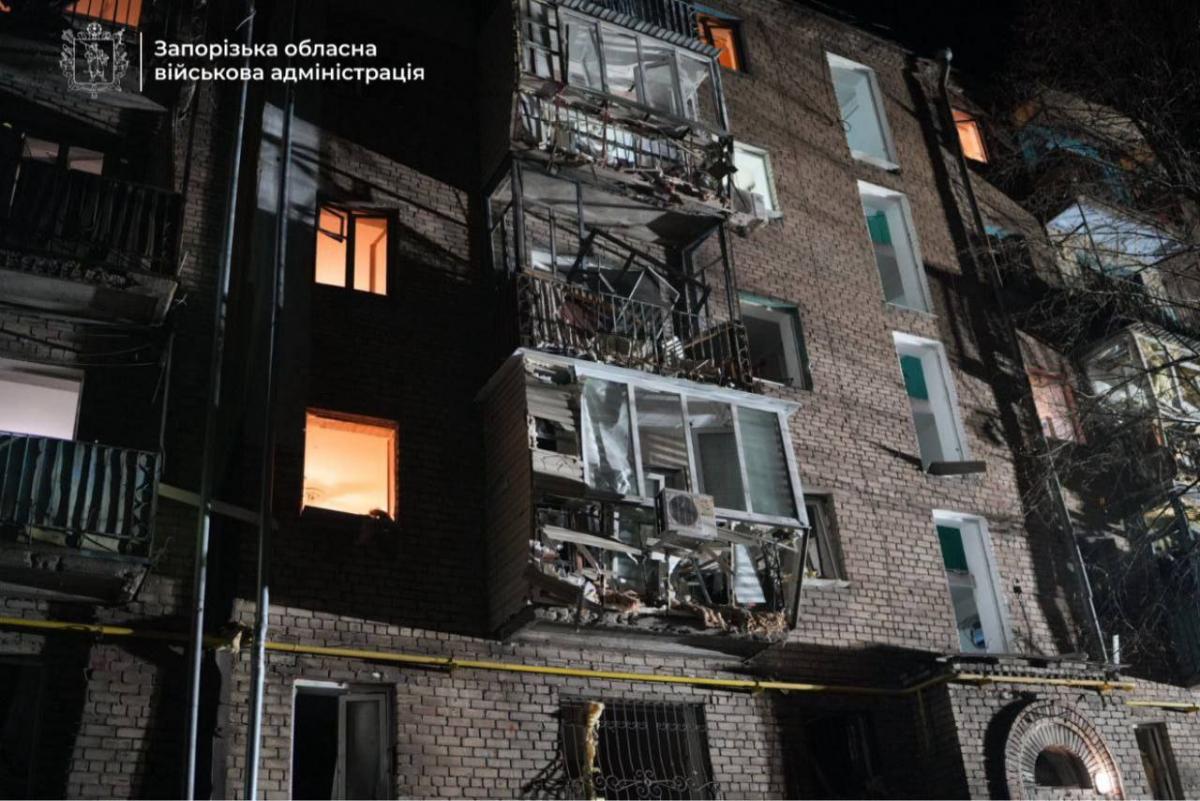 Наслідки удару по Запоріжжю 23 лютого