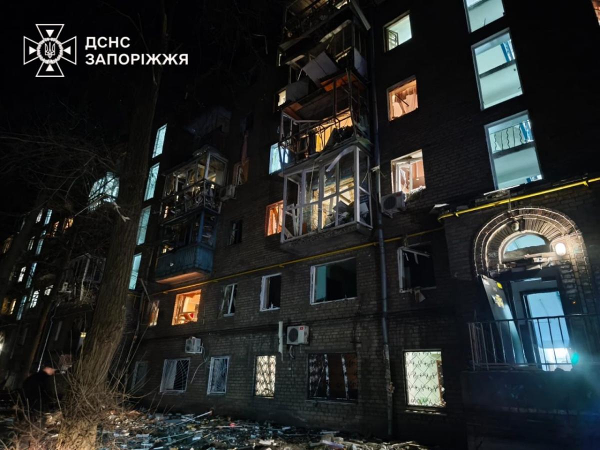 Последствия удара по Запорожью 23 февраля Последствия удара по Запорожью 23 февраля