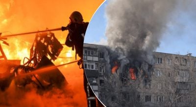 Російський дрон влучив у багатоповерхівку в Харкові