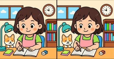 Тест на IQ: знайдіть 3 відмінності на зображенні учениці з зошитом за 51 секунду