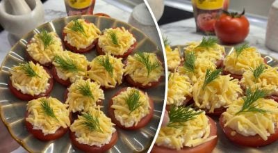 Закуска, которую сметут первой: рецепт помидоров под шубой за 5 минут