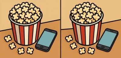 Тест на IQ: нужно найти три отличия на картинке с ведром попкорна за 51 с