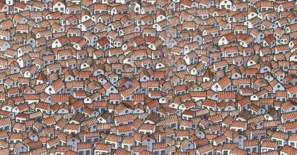 Оптична ілюзія: знайдіть серед будинків заховану кішку за 30 секунд