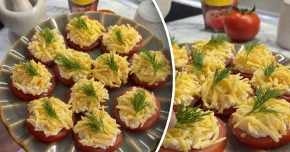 Закуска, яку зметуть першою: рецепт помідорів під шубою за 5 хвилин