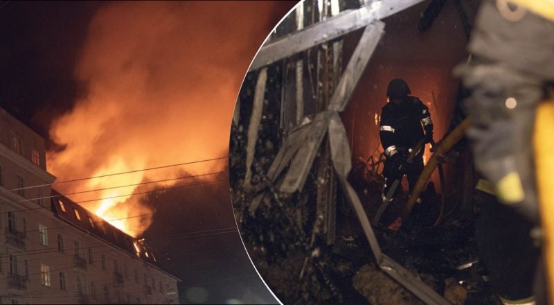 Все в огне, был повторный удар: РФ атаковала отель в Сумах