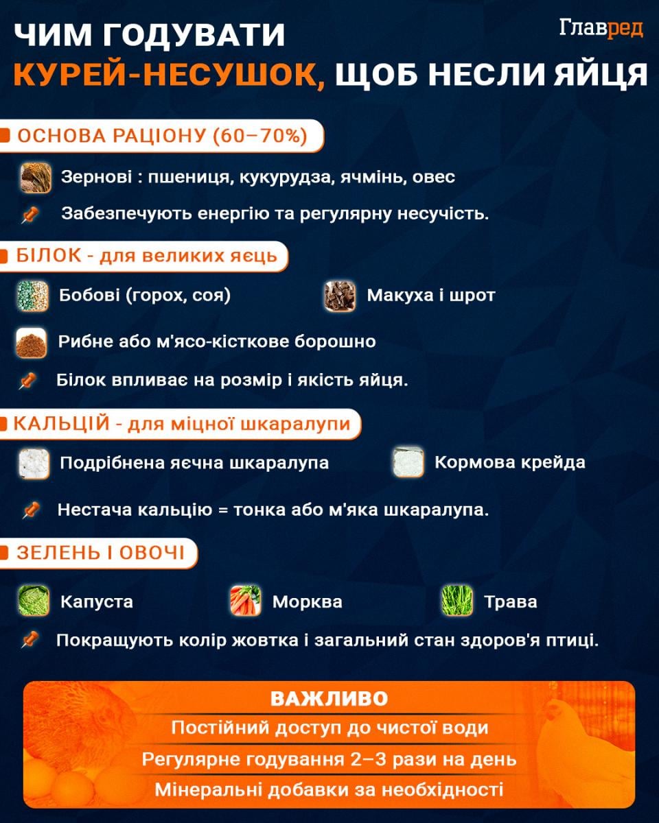 Чим годувати курей-несучок, щоб несли яйця Чим годувати курей-несучок, щоб несли яйця
