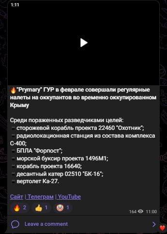 Скрин из тг