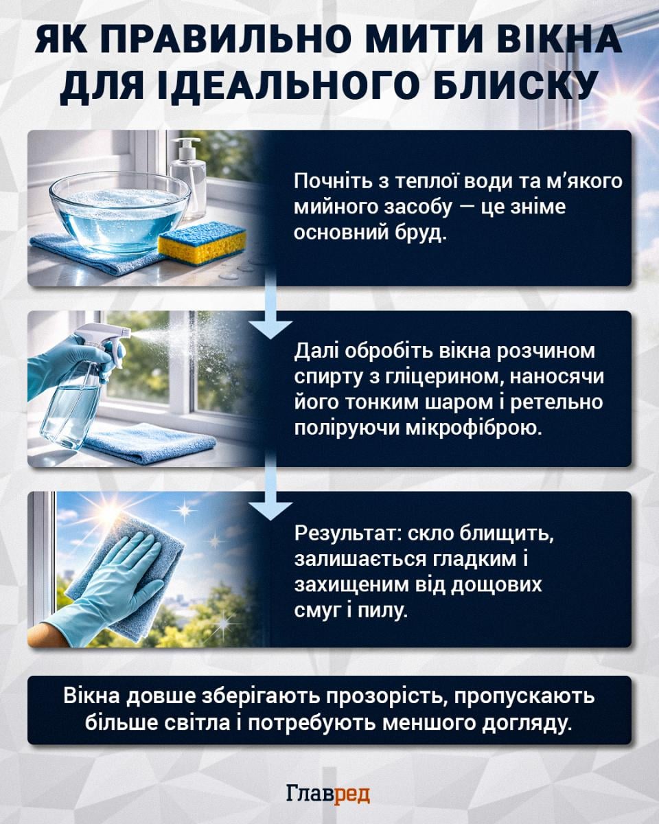 Як правильно мити вікна для ідеального блиску Як правильно мити вікна для ідеального блиску