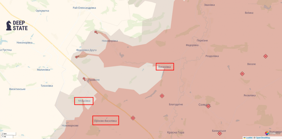 Просування росіян на Донеччині