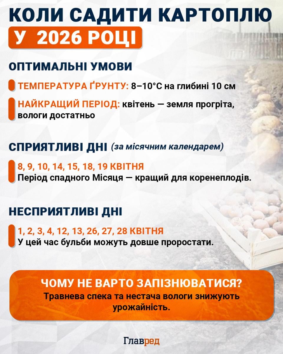 Коли садити картоплю у 2026 році