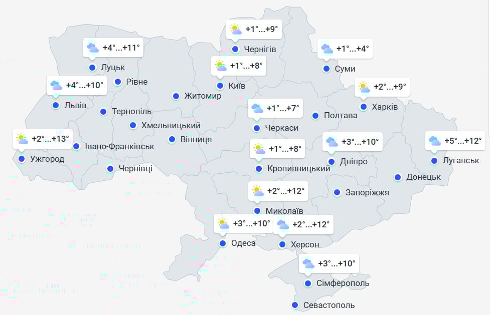 Погода в Україні 20 березня
