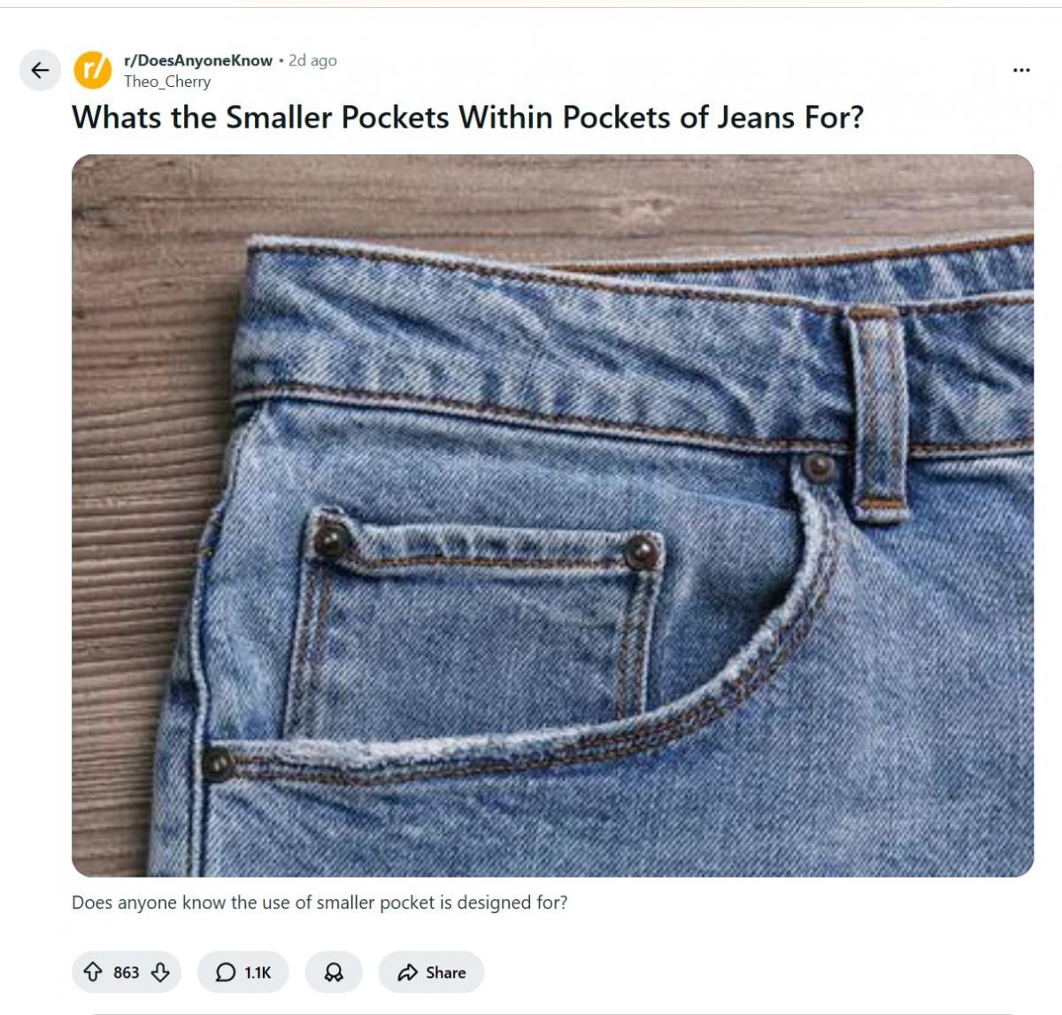 Люди ділилися своїми версіями щодо призначення кишені