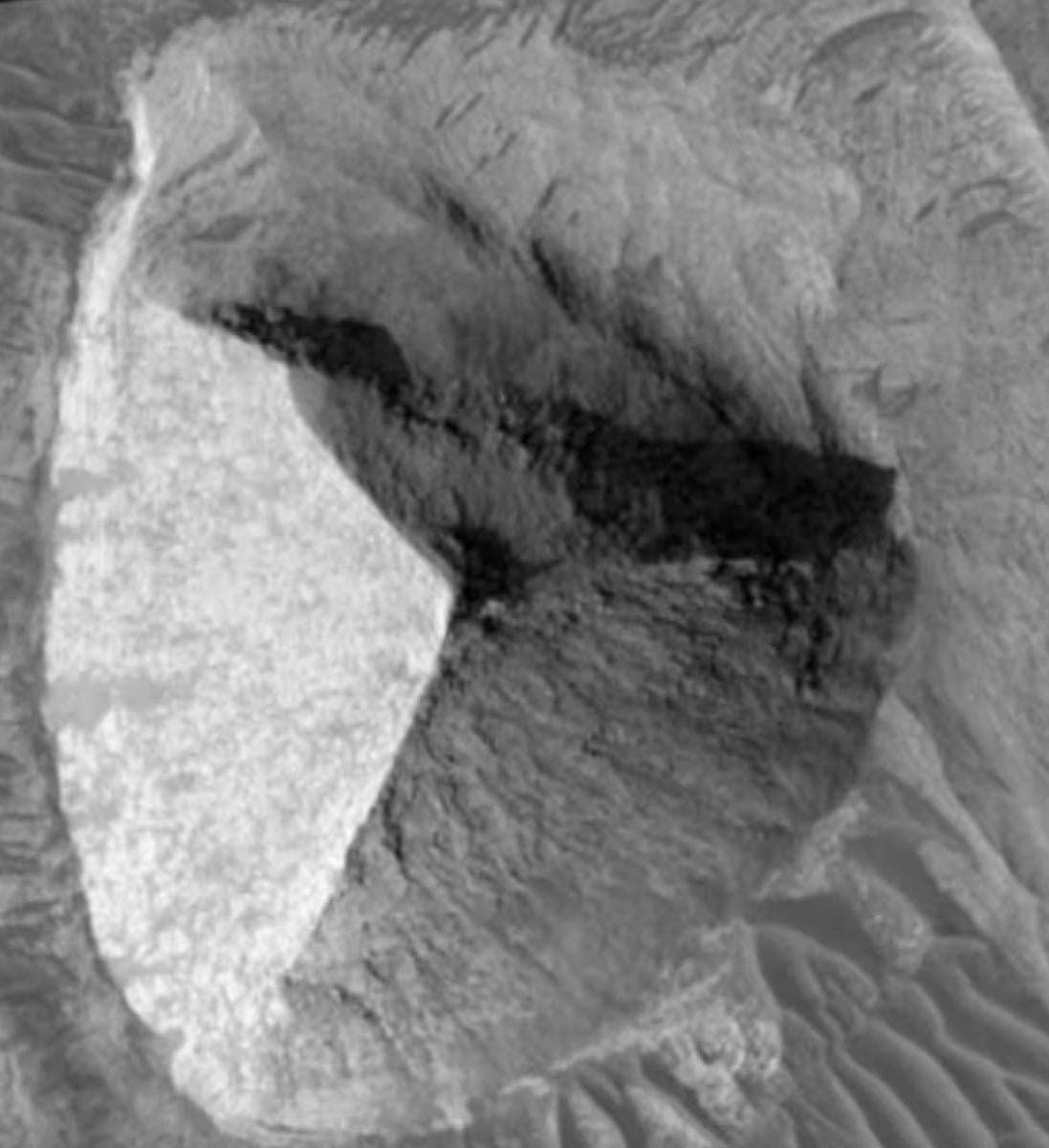 Об'єкт було виявлено у західній частині каньйону Кендор