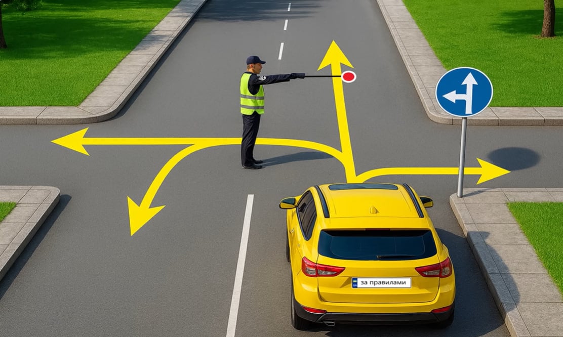 Що означає сигнал регулювальника: тест з ПДР, який під силу не кожному