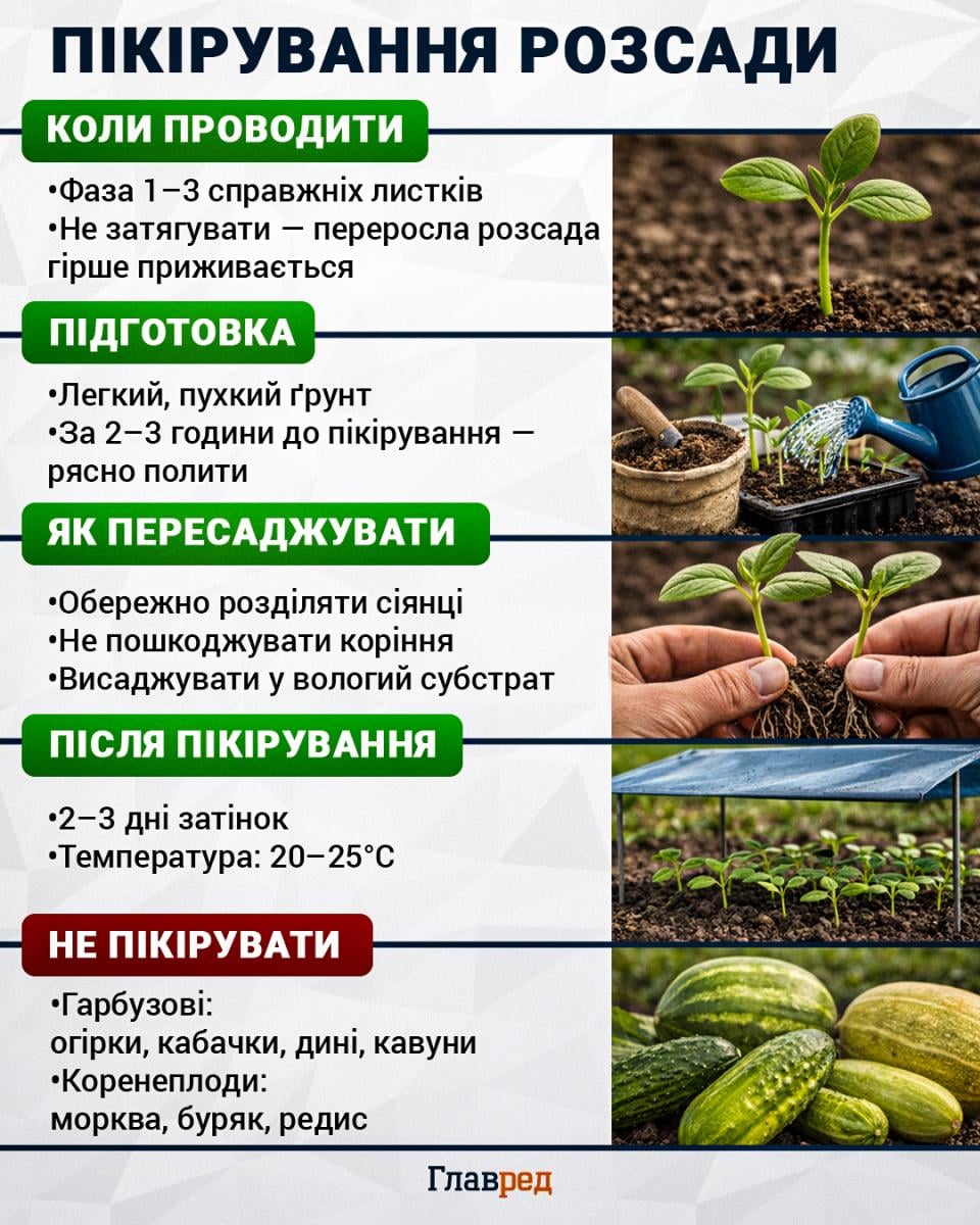 Розсада в’яне після пересадки: три головні умови успішного пікірування