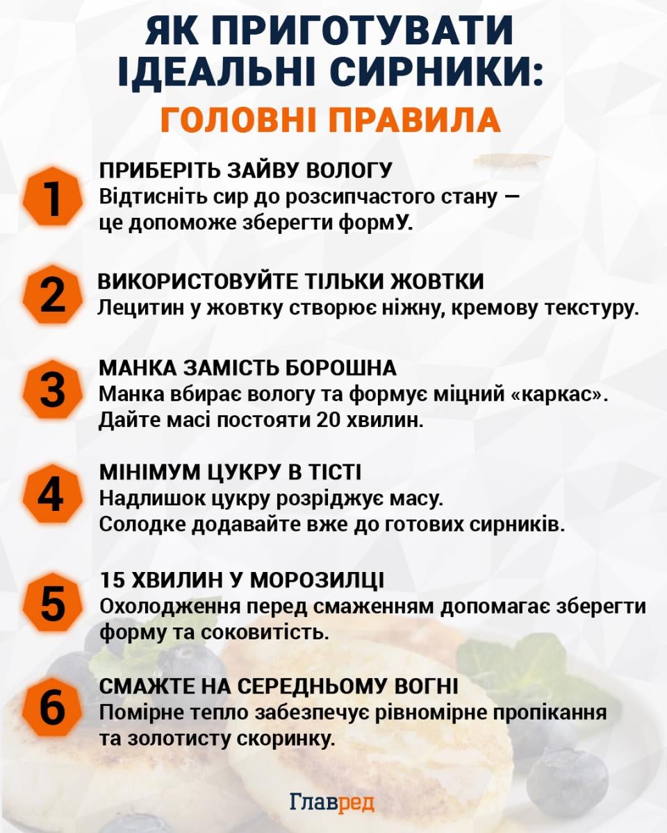 Сирники вийдуть пухкими і не розвалюватимуться: головні секрети приготування