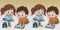 Тест на IQ: нужно найти 3 отличия на картинке детей с книгой за 43 с