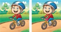 Тест на IQ: потрібно знайти 4 відмінності на зображенні хлопчика на велосипеді за 12 с