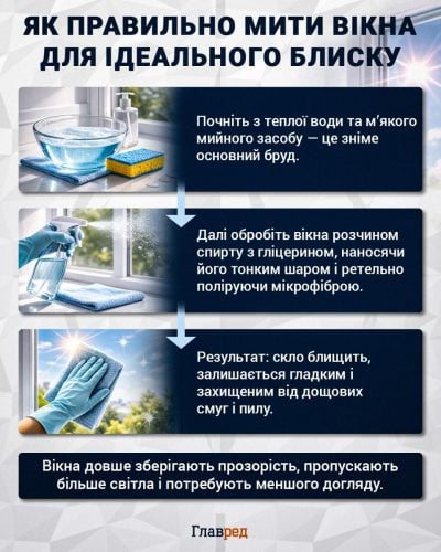 Як правильно мити вікна для ідеального блиску Як правильно мити вікна для ідеального блиску