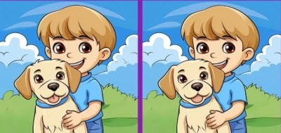 Тест на IQ: потрібно знайти 3 відмінності на зображенні хлопчика з собакою за 49 с