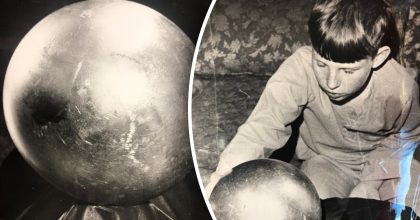 Почав рухатися сам по собі: сім'я помітила в саду дивну металеву кулю