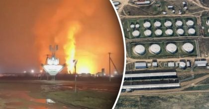 Великі стовпи вогню в небі: дрони атакували ключову ланку нафтової логістики РФ